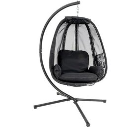 Fauteuil Suspendue, Chaise à Œuf avec Cadre en Fer Antirouille, Hamac sur Pieds avec Coussin