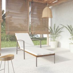 Bain de soleil avec coussin Chaise de jardin - Transat de jardin Résine tressée Marron BV327719