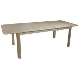 Proloisirs - Table de jardin extensible Eos en Aluminium 180/240 x 100 cm - Plateau à lattes - sand