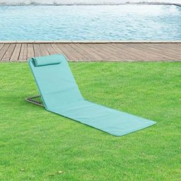 Lot de 1 Matelas de Plage Bain de Soleil avec Dossier Inclinable Structure Solide Ensemble Tapis
