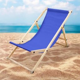 Chaise longue de jardin pliante bain de soleil plage chilienne bleu foncé 120 kg