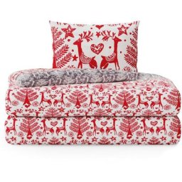 Parure de lit d'hiver rouge, blanc, gris 200X220+80X802 - Rouge, Blanc, Gris