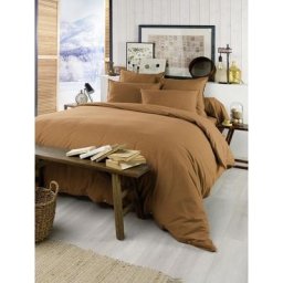 L'effet Papillon - Housse de couette flanelle 260 x 240 cm candice camel Marron - Marron