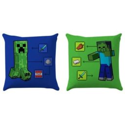 Gamer Déco - Coussin Enfant Réversible Minecraft 35x35 cm - Bleu