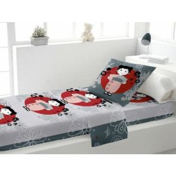 Intemporel - Drap plat, drap housse et taie d'oreiller yoki Gris - Gris