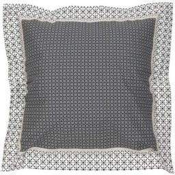 Taie d'oreiller satin de coton WESLEY 65x65 cm - Gris Noir