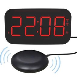 Réveil puissant pour les gros dormeurs, volume/vibration progressifs à 3 niveaux, luminosité