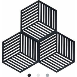 Lot de 3 Dessous de Plats Kitchen Pot Coaster de Protection en Silicone (Noir, Raya Hexagonal: