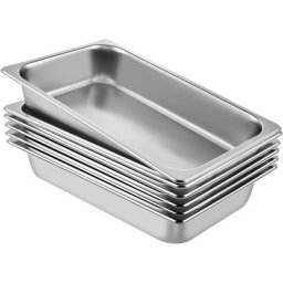 Bac inox Alimentaire Lot de 6 Plats a Four en Acier Inoxydable 13L Epaisseur 0,8mm Bac Poli