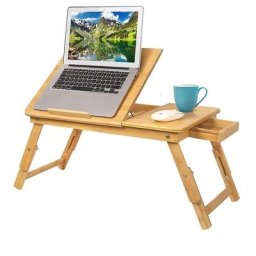 Wyctin - Hofuton Table de Lit pour Ordinateur Portable en Bambou, Plateau d'Ordinateur à Plateau