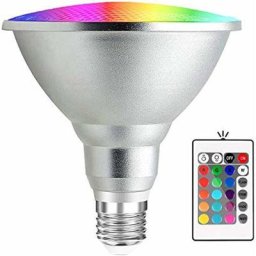 20 w Ampoule led rgb E27 Par38 étanche avec télécommande ir 24 touches (rgb et blanc froid) [Classe