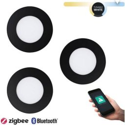 Luminaire encastré led fueva-z noir h: 2.6 ø: 8,5 cm rond, dimmable 2700-6500K avec fonction