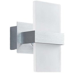 LED Applique Murale 'Yorick' pour chambre à coucher - blanc satiné, aluminium brossé