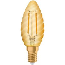 Vintage 1906 led E14 Torsadée Bougie Filament Dorée 1.5W 120lm - 824 Blanc Très Chaud Équivalent