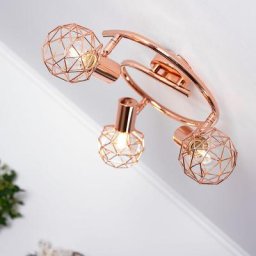 Plafonnier spot lampe projecteur boule cage design luminaire chambre à coucher éclairage cuivre