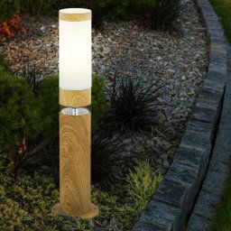 Globo - Lampadaire lampadaire extérieur lampadaire rond extérieur terrasses inox, aspect bois avec