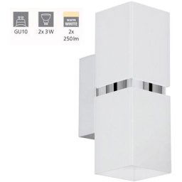 Applique Passa en chrome, blanc 2x4W l: 5,5 h: 17cm