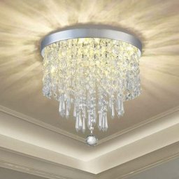 Luminaire Suspendu Plafonnier Métal et Cristal Lampe de Plafond Design élégant led Lumière K9