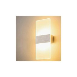 Applique Murale Intérieure led 12W Design Simple Appliques Murales en Verre Gris Brossé pour