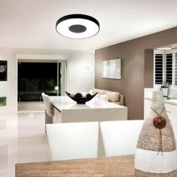 Plafonnier Coin Round 1x80W Noir - Noir