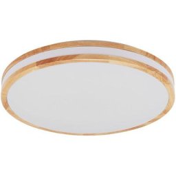 Led Plafonnier à intensité variable 'Emiva' en bois pour salon & salle à manger - bois clair, blanc