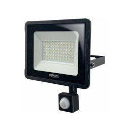 Arum Lighting - Projecteur led 30W Noir détecteur de mouvement extérieur IP65 Température de
