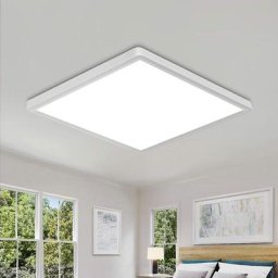 Plafonnier led 30x2.5cm, Luminaire Plafonnier 24W 2700LM IP45 Imperméable Plafonnier Salle de Bain,