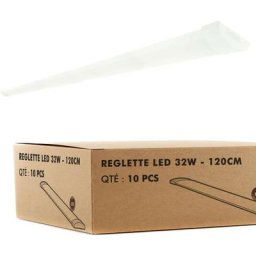 10 Reglettes led lumineuse line 120cm 32W IP40 3400Lm Température de Couleur: Blanc froid 6000K