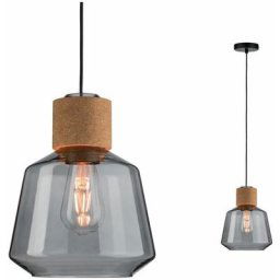 Suspension Elia 1 flamme verre fumé / liège / Noir 797,39