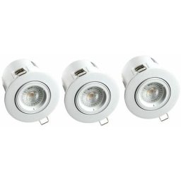 Arlux Lighting Lot 3 Spots Encastres Blancs Orientables BIRDY, BBC, GU10, 5W, 3000K, 380lm