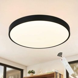 ZMH Plafonnier LED dimmable avec télécommande - plafonnier 30W noir lampe de salle de bain IP44