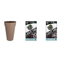 Pot eda Toscane Taupe rond xxl 90L + Substrat Platinium LightMIX - Pack