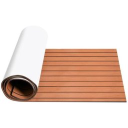 Tapis de sol tapis de pont tapis anti-dérapant teck mousse eva 240x60cm - Marron - Hengda