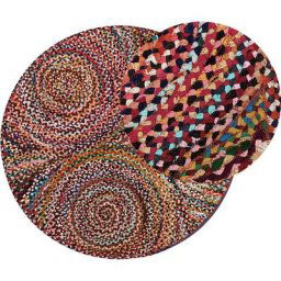 Beliani - Tapis Bohème de Forme Ronde aux Motifs Circulaires Multicolore Style Bohème Ladik