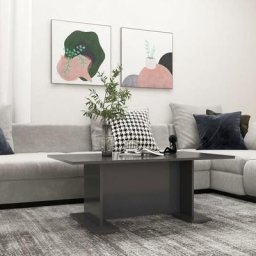 Elegant-Stil Table basse Gris 103,5x60x40 cm Aggloméré,pour Salon/Jardin,Montage facile,14,36 Kg