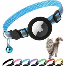 S, Sky Blue)Le traceur n'est pas inclus Collier pour chat Airtag avec cloche Airtag soutient la