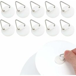 10 Pcs, Blanc,Crochets Adhésifs Invisibles, Attache Cadre Adhésif, Accroches Tableaux Adhésives,