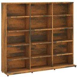 Tagère de Rangement pour cd/dvd Bibliothèque - pour Bureau Salon Chambre Cuisine Chêne fumé
