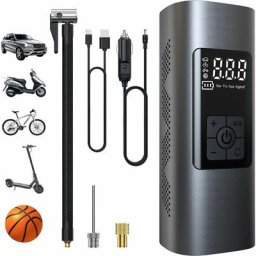 6000mAh Mini Pompe à Air Électrique, Compresseur à Air Portatif Gonfleur Pneus sans Fil 150PSI avec