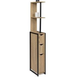 Idmarket - Meuble wc 3 portes detroit avec étagères design industriel - Multicolore