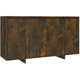 Buffet Commode Armoire Luxueux, pour Salon Chambre Entrée Cuisine, Chêne fumé 135x41x75 cm