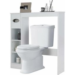 Costway - Meuble de Rangement au-Dessus des Toilettes, Étagère wc Gain de Place Autoportant avec