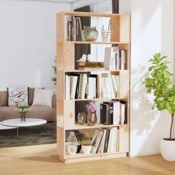 Bibliothèque Séparateur de pièce Style scandinave - Meuble de Rangement - 80x25x163,5 cm Pin solide