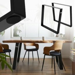 Ml-design - Set 2x pieds de table 80 degrés châssis de table style industriel noir 75x72 cm