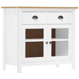 Buffet bas Contemporain - Meuble Commode de Rangement - Hill Range Blanc 90x40x80 cm Bois de pin