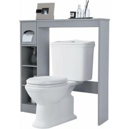 Costway - Meuble de Rangement au-Dessus des Toilettes, Étagère wc Gain de Place Autoportant avec