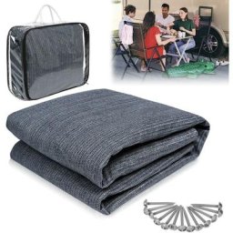 Tapis de camping 300x300cm Avec clous et trous et sac - hdpe Tapis pour auvent - Accessoires de