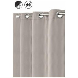 Rideau Obscurcissant Phonique 135 x 240 cm à Oeillets Uni Taupe - Brun