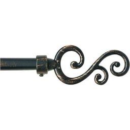 Emmevi - Tringle à Rideau en Fer Vente aux Enchères de Rideaux Anneaux Extensibles 120 210 cm