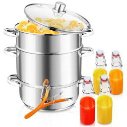 Extracteur de jus à vapeur à induction Extracteur de jus de fruits en acier inoxydable 8 litres ø